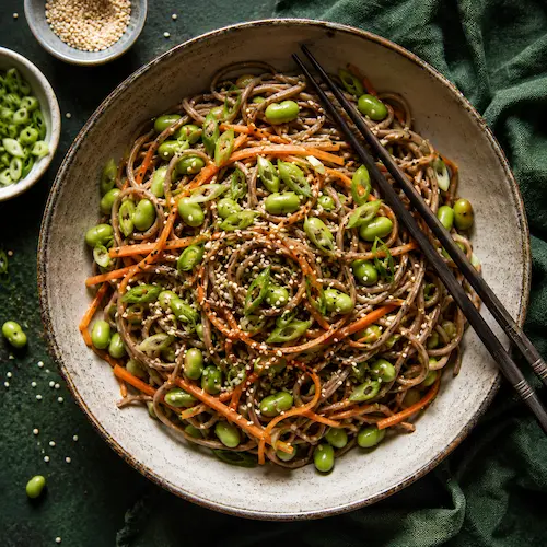 Estrogen-Support Edamame Soba Noodles