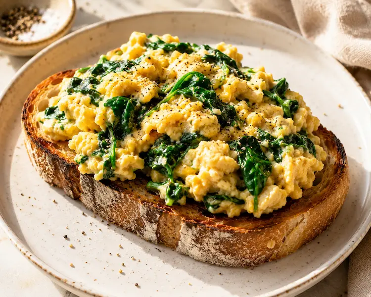 Low-GI Spinach & Egg Scramble